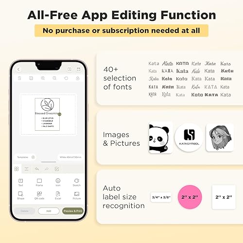Miniatura 3 de SUPVAN T50M Pro - Máquina etiquetadora Bluetooth con cinta, amplia etiqueta impermeable, aplicación versátil con 40 fuentes y más de 450 iconos,