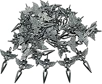 Vista 6 de 15PC Antique Electrophoretic Black Angel Sword Charms Pendants for Jewelry Bracelet Necklace DIY Craft Making 48mmx34mm