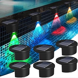 TaimeiMao Solar Poolbeleuchtung, 6PCS Poolbeleuchtung Solar, LED Teichbeleuchtung, Wasserdichte Pool Licht, Mehrfarbige, Pool Zubehör, für Schwimmbecken, Zaun, Hof, Terrasse, Outdoor Deko