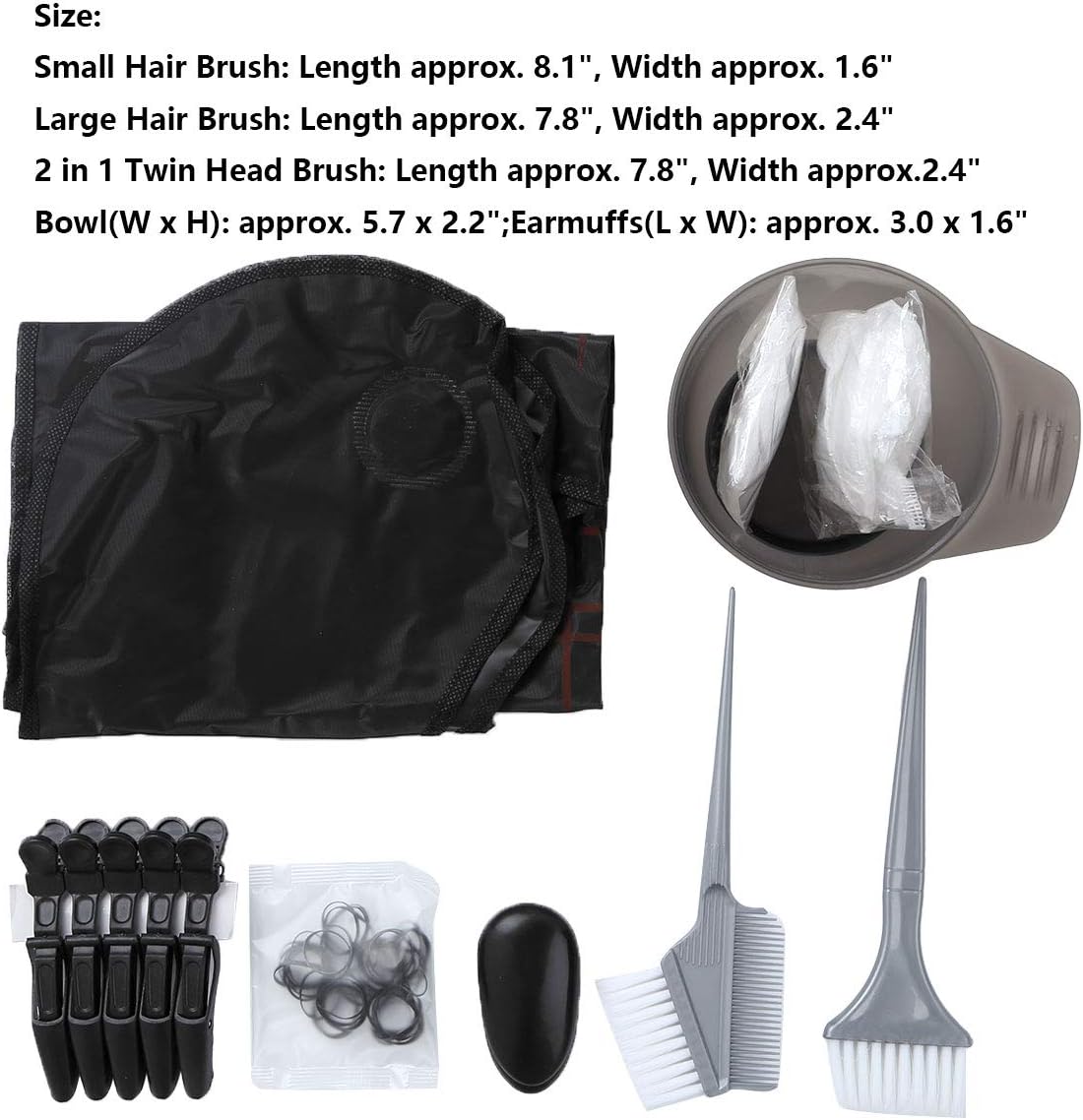 YiZYiF 5Pcs Hair Colouring Tools Hair Dye Kit DIY Beauty Salon Tool Kit with Color Mixing Brush Bowls,Ear Cover,Mixing Spoon 20Pcs Black Multi : Beauty & Personal Care