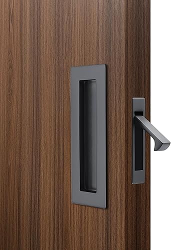 Miniatura 10 de Dontay Manijas de Puerta Corrediza de Bolsillo, Herrajes de Puerta de Bolsillo de Acero Inoxidable 304 Sin Seguro, Tiradores de Dedo Empotrados al