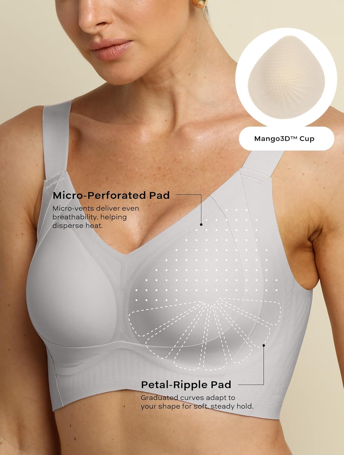 COMFELIE No-Wire Minimizer Bra Women Full Coverage Seamless No Underwire Push Up with Side & Back Smoothing for Large Busts - Image 2