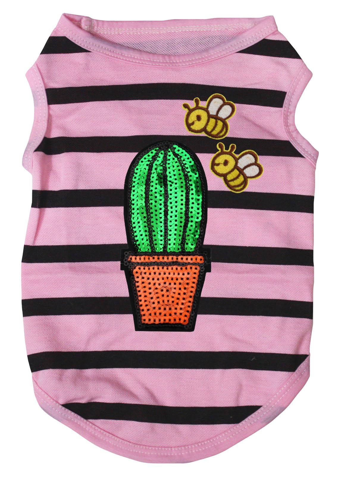 Chemise pour chien XL contre le vent imprimé rayé rose noir