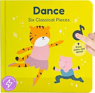 Cali's Books Dance to Classical Music Book for Toddlers 1-3 Years Old | USB-C Rechargeable, Nursery Rhymes Musical Book