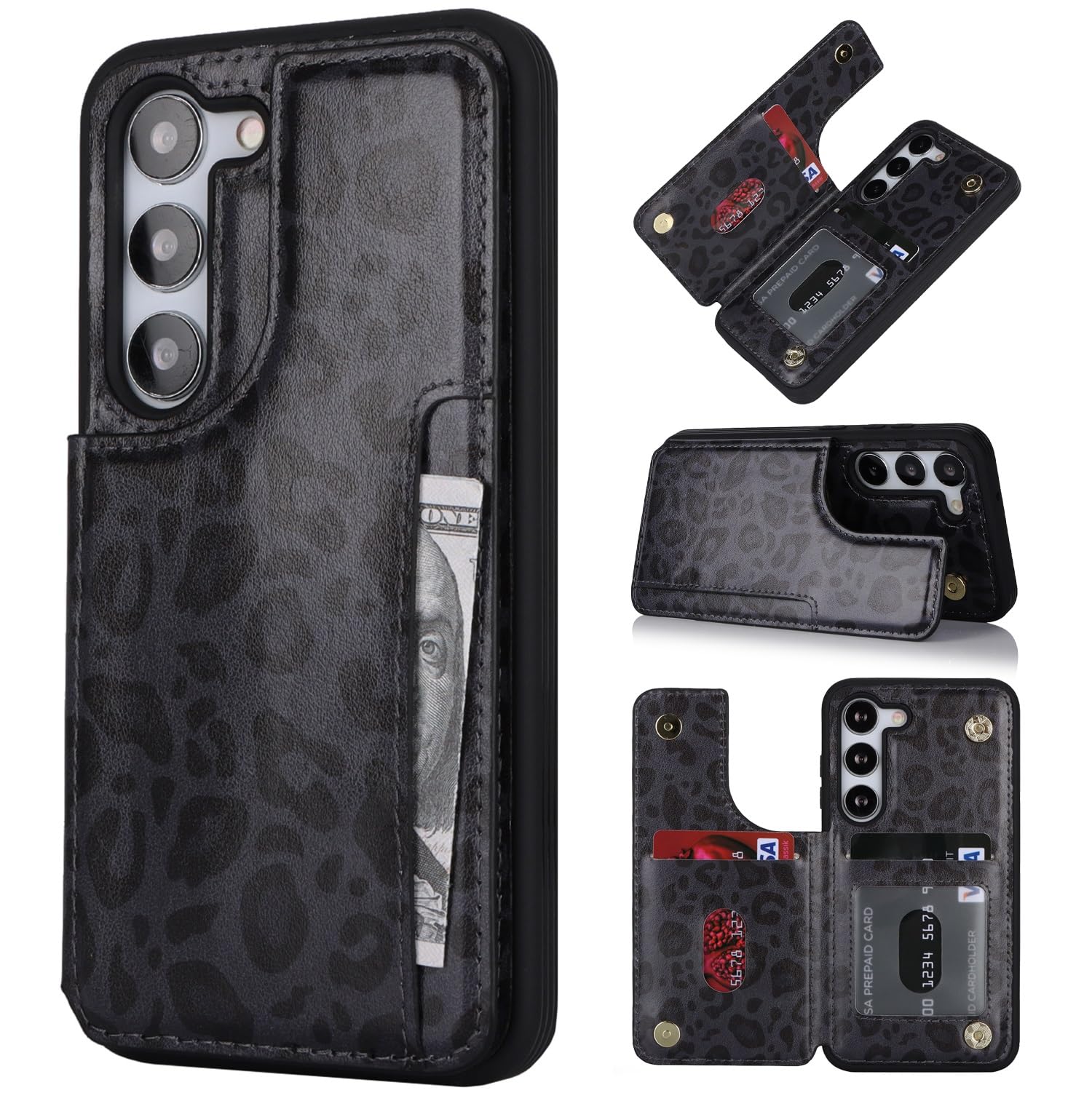 iCoverCase Compatible with Samsung Galaxy S23 Case with Card Holder, S23 Wallet Case for Women Men [RFID Blocking] PU Leather Protective Phone Case