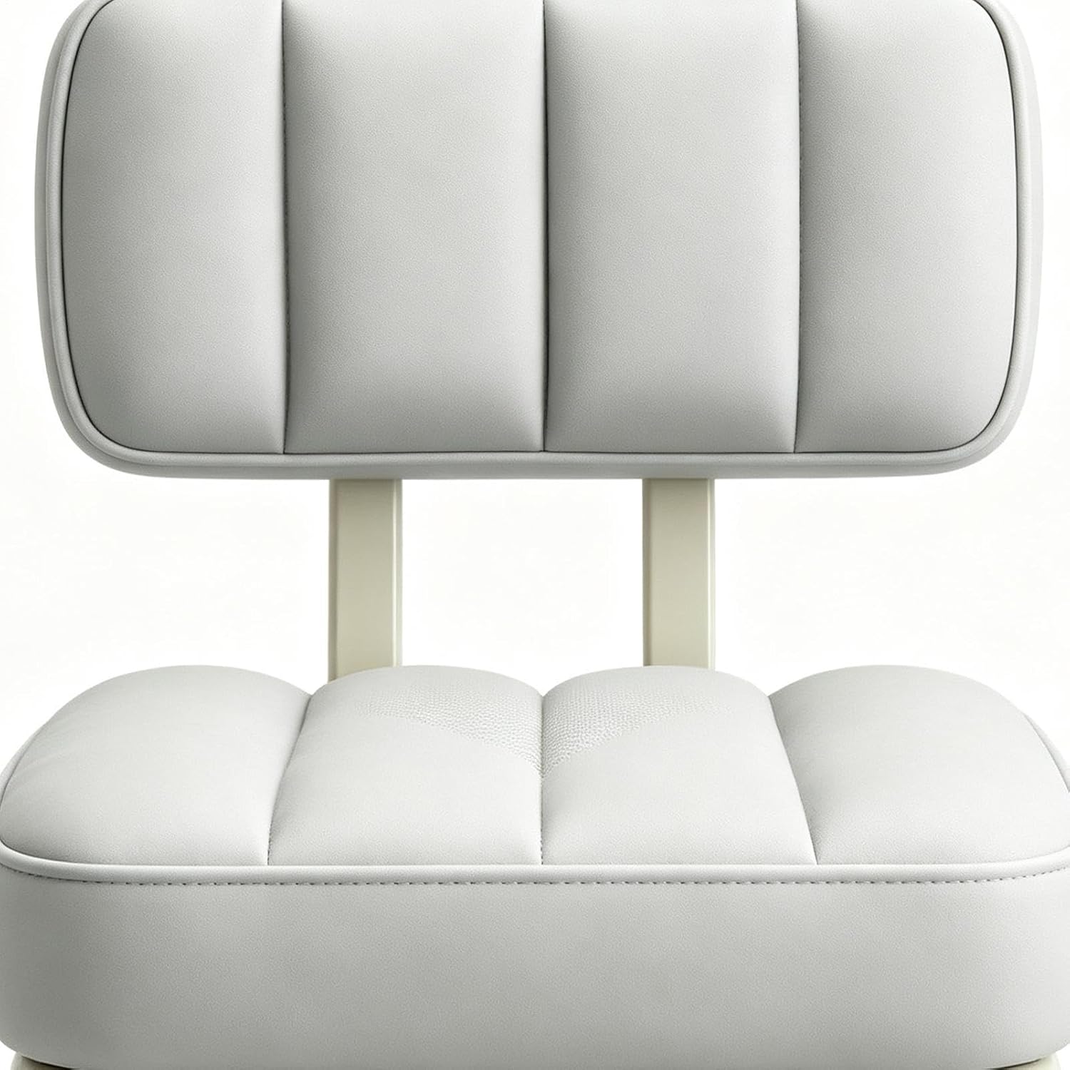 Rolling Low Stool, 360 Degree Swivel Seat with Thick Pad and Backrest