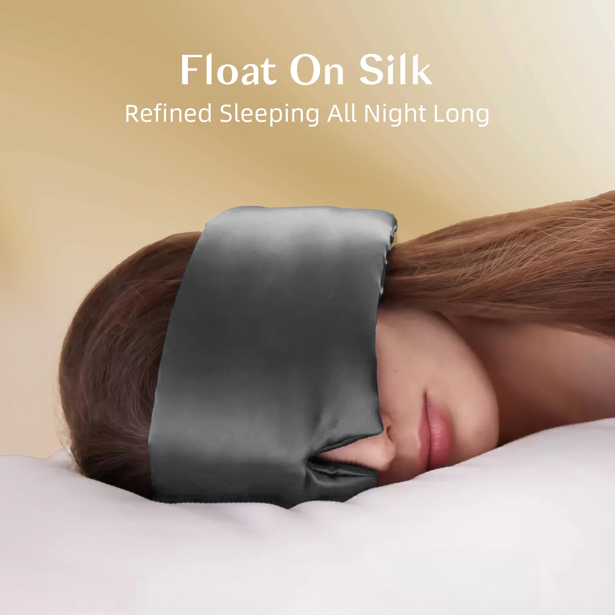 Schlafmaske aus 100 % Maulbeerseide, Augenmaske für Damen und Herren, mit verstellbarem Kopfband, volle Größe, große Schlafmaske, Augenbinde für totale Verdunkelung, die ganze Nacht, Reisen,