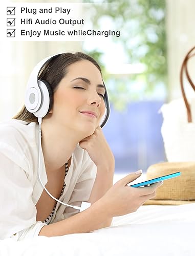 Miniatura 23 de Paquete de 2 adaptadores Lightning a conector de auriculares de 0.138 in, [certificado Apple MFi], adaptador de auriculares 2 en 1, adaptador