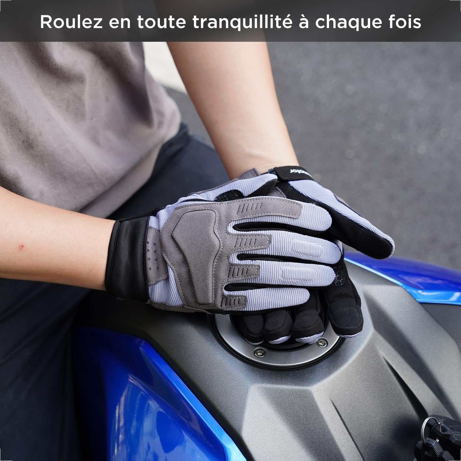 evermotor Gants de Moto, Gants de Moto pour Hommes et Femmes, Gants d'été à écran Tactile pour Moto, Motocross, Scooter, cyclomoteur, Quad, VTT