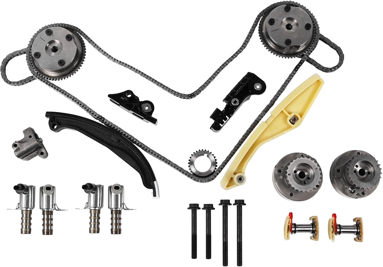 Timing Chain Kit with VVT Sprockets 3.3L 3.5L 3.7L Fit for F150 2013-2019 for Edge 2011-2014 Explorer/Taurus Mustang Transit 11-19, for Mkx Navigator Mark Lt 11-18 Engine Time 9-0738SAVVT1