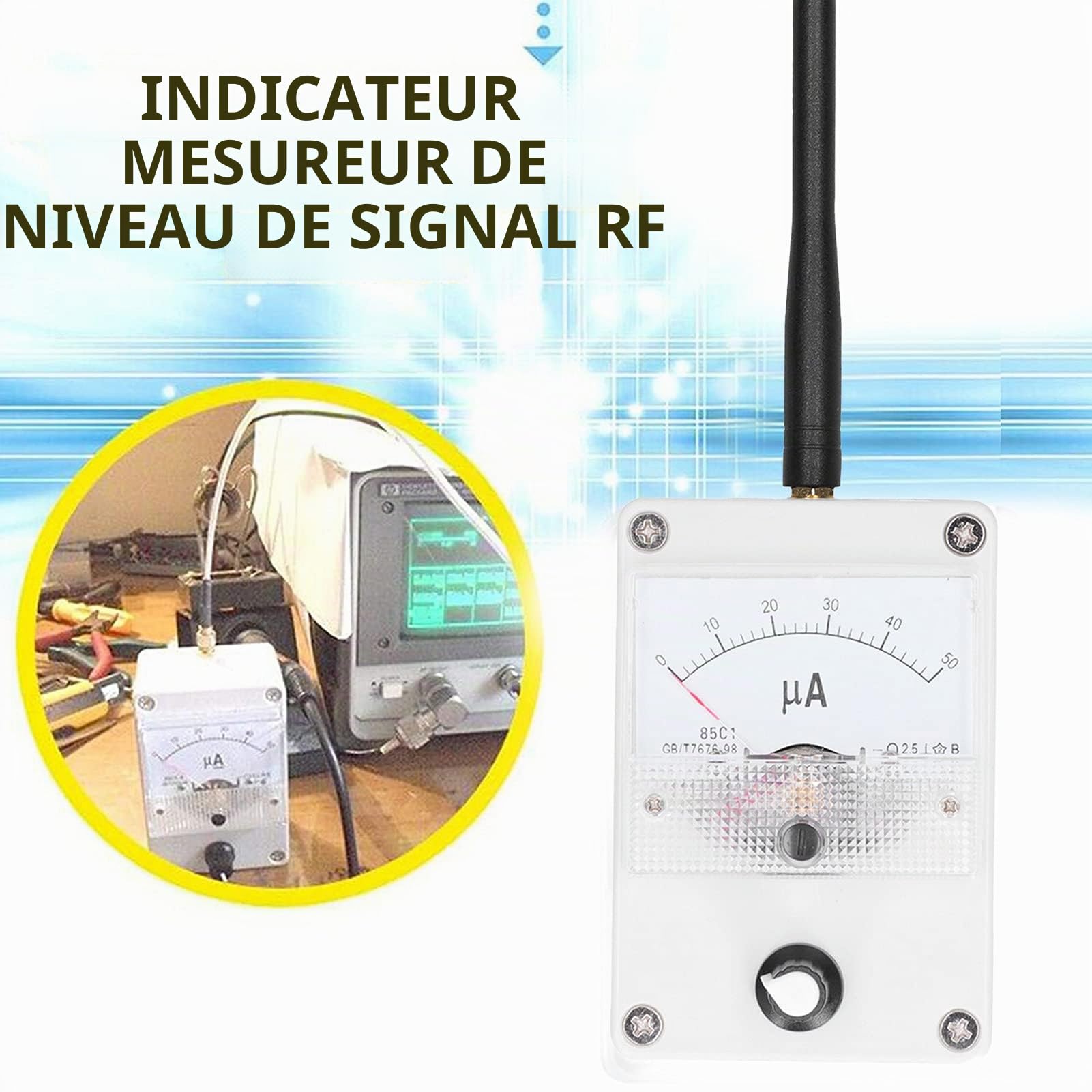 Mesureur D'intensité De Champ, Indicateur De Niveau De Signal RF 100K‑1000MHz Indicateur D'intensité De Champ Pour Rayonnement D'antenne Radio