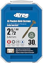 Kreg SML-C2X250-30 Protec-Kote Pocket Screws, 2-1/2 Inch #14 Coarse Thread, Maxi-Loc Head (30 Count)