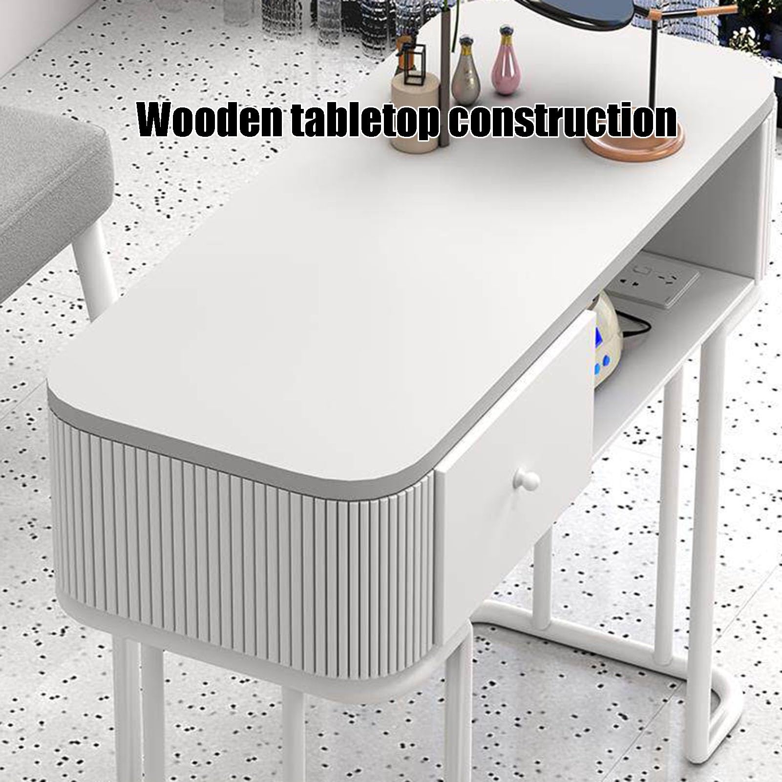 Nageltisch Multifunktionale Nagelkunst-Arbeitsstation, Professionelle Schönheitsarbeitsstation, Geeignet Für Nagelkunst- Und Make-up-Werkzeuge(80x40x78cm)