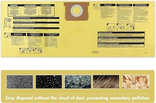 Miniatura 10 de Shop-Vac 90663 Bolsas de filtro desechables de 15 a 22 galones, paquete de 6