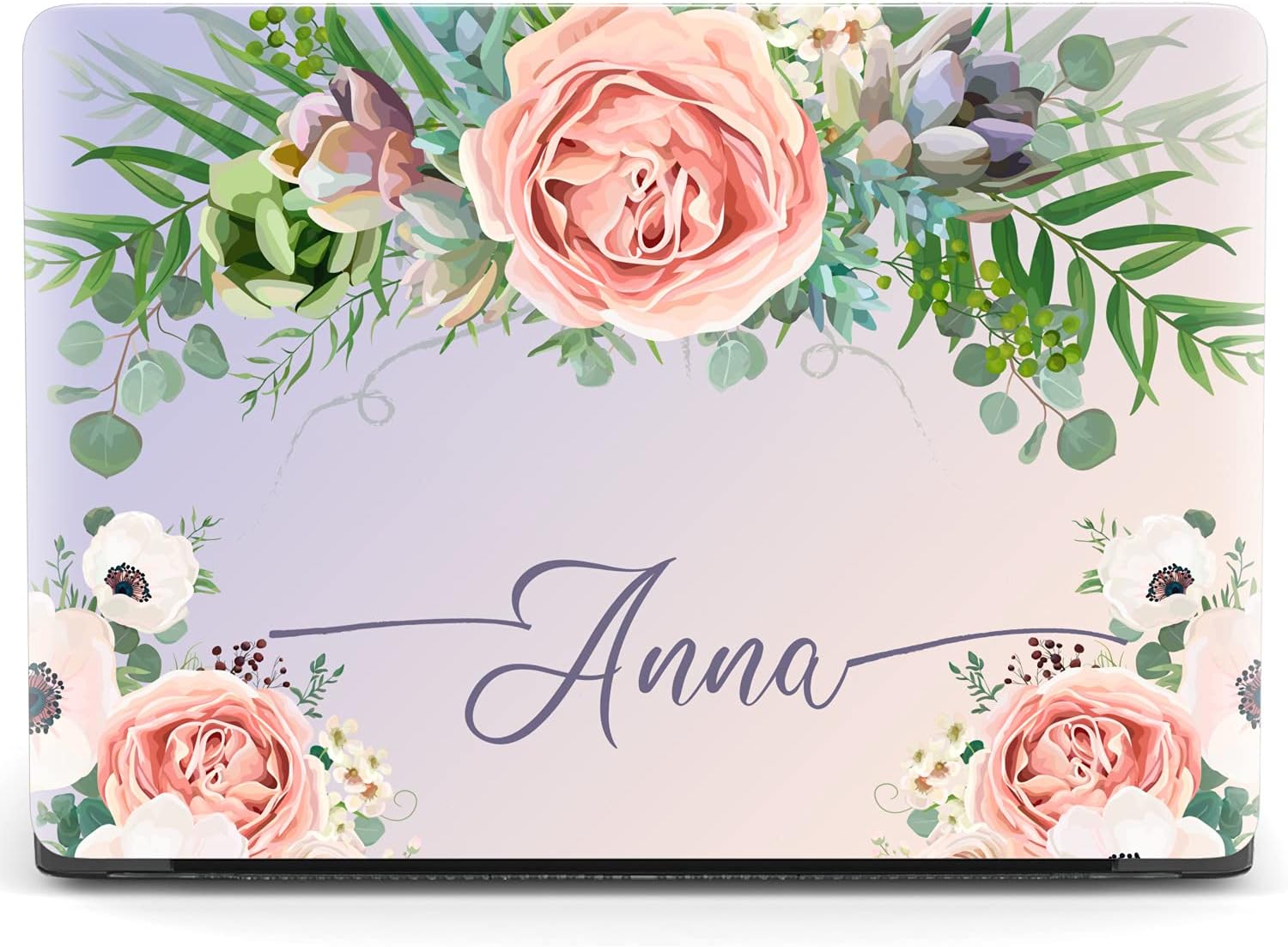 Mertak Hard Case Compatible with MacBook Pro 16 14 Air 15 13 inch M3 M2 M1 Mac 2024 2023 2022 2018 Leaves Laptop Garden Touch Bar Flowers Name Cover Print Eucalyptus Plastic Clear Roses Floral