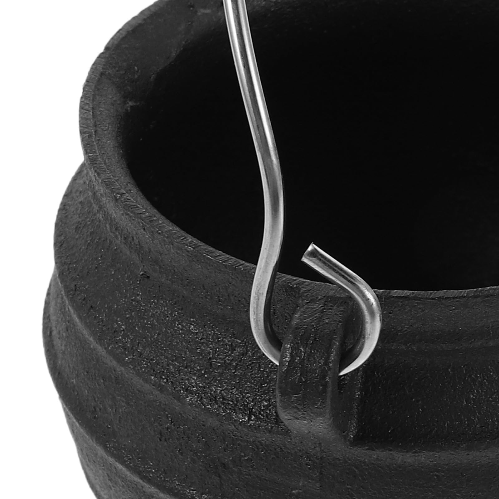 jojofuny Calderone in Ghisa Nero con Tripode e Manico, Porta Bruciatore di Incenso per Aromaterapia e Rituali di Smudging, Decorazione Rustica e Funzionale