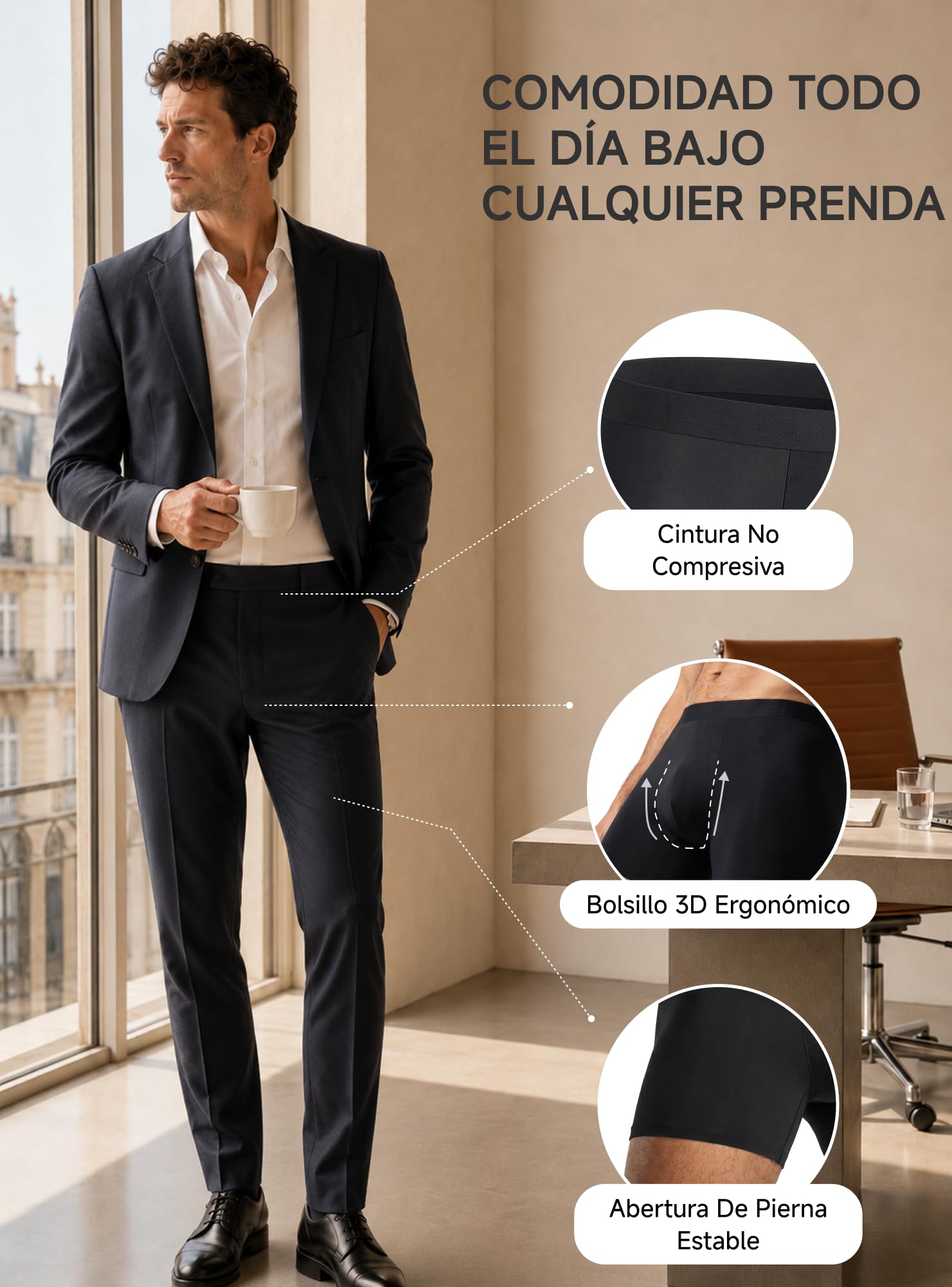 TRENDOUX Calzoncillos Hombre Boxer Ultra Ligeros de Tencel Micro-Modal 100S