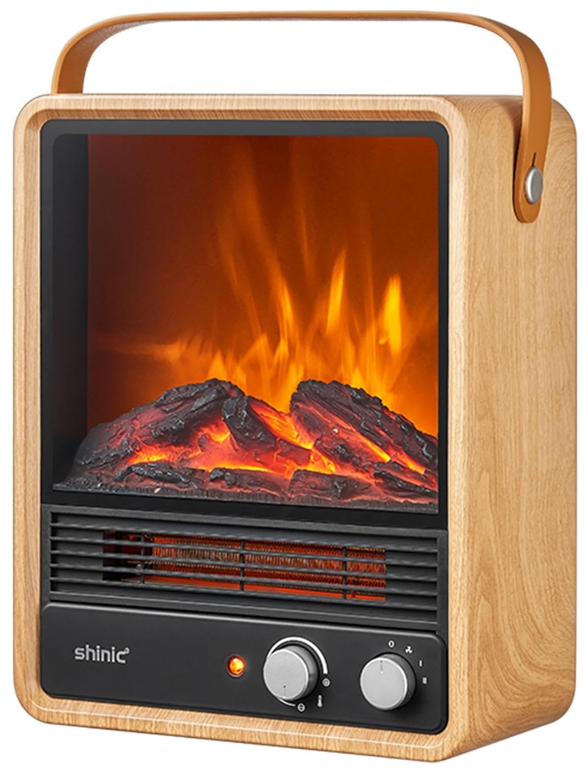 Shinic Electric Fireplace Heaters for Indoor Use 1500W Space Heater with Crackling Sound 3D Realistic Flame Safety Protection