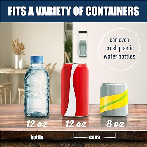 Miniatura 6 de McKay Trituradora de latas de metal de 12 onzas, trituradora de pared resistente para seltzer de aluminio, refrescos, latas de cerveza y botellas