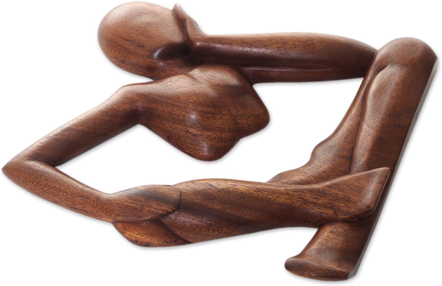 NOVICA Relaxing Artisan Wood Wall Sculpture