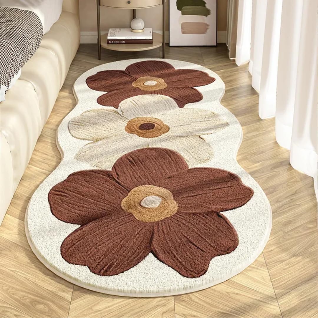 Tapis de chambre à coucher fleuri pour créer une ambiance cosy au réveil