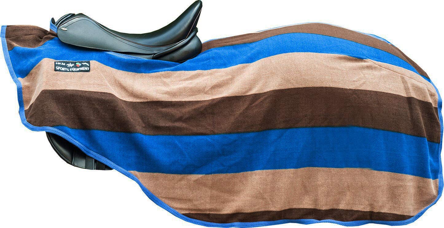 HKM Colour Stripes Osłony Nerek Niebieski/Beżowy/Ciemny Brąz 135