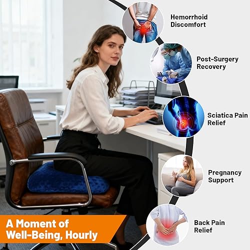 Miniatura 6 de Almohada de dona para tratamiento de llagas de cama, glúteos, cojín para silla de ruedas, almohada de alivio de presión de úlceras por decúbito,