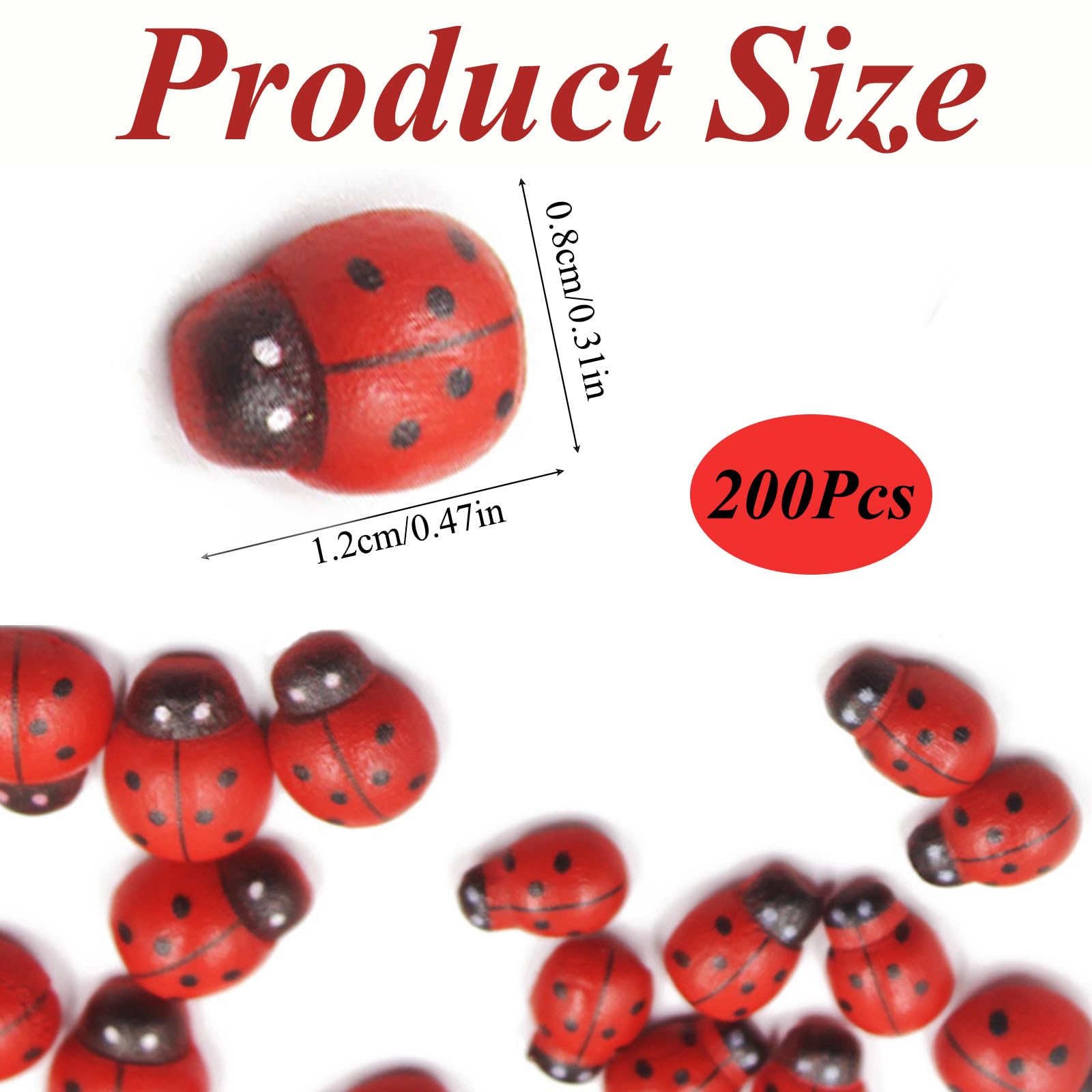 Lot De 500 Mini Coccinelles Autocollantes En Bois Multicolore 9 X 12 Mm