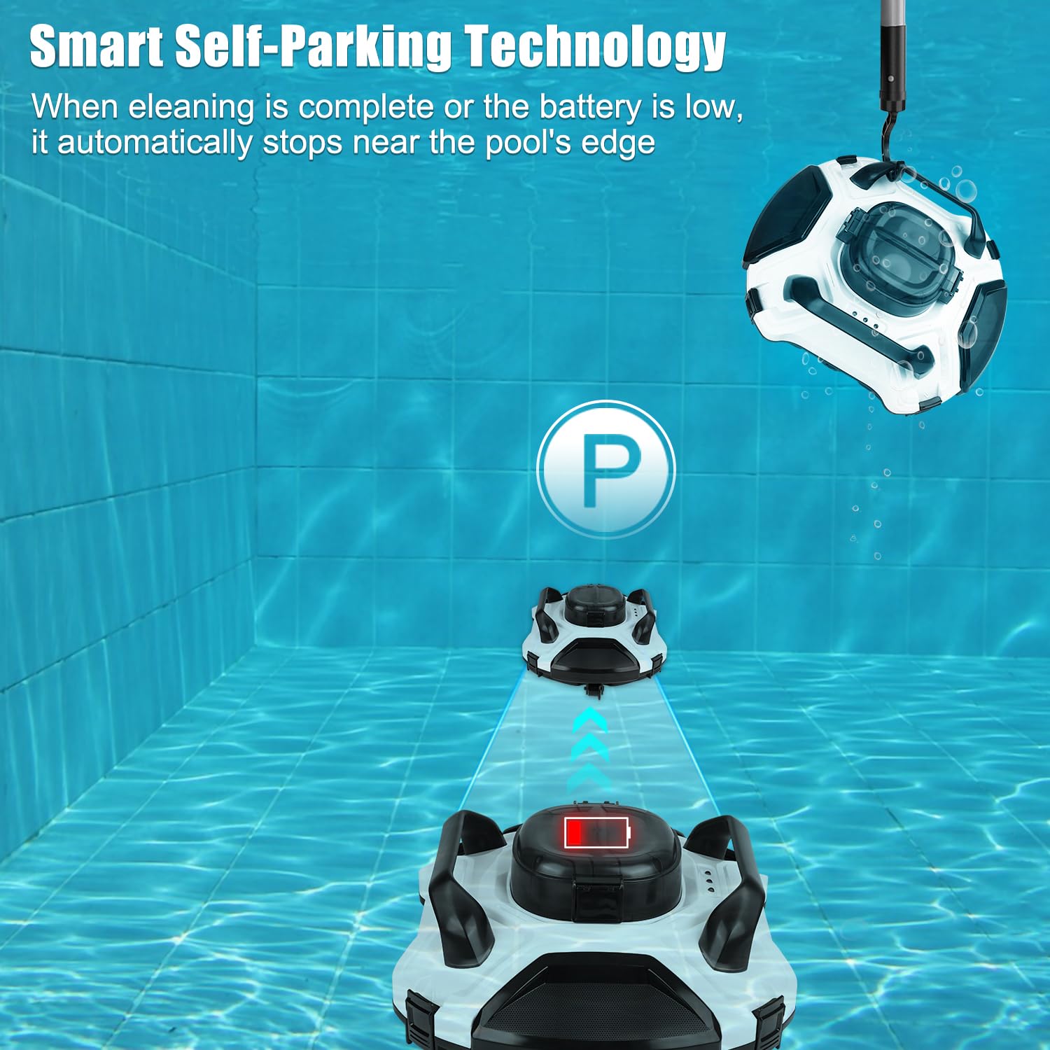 Nettoyeur de piscine robotique blanc