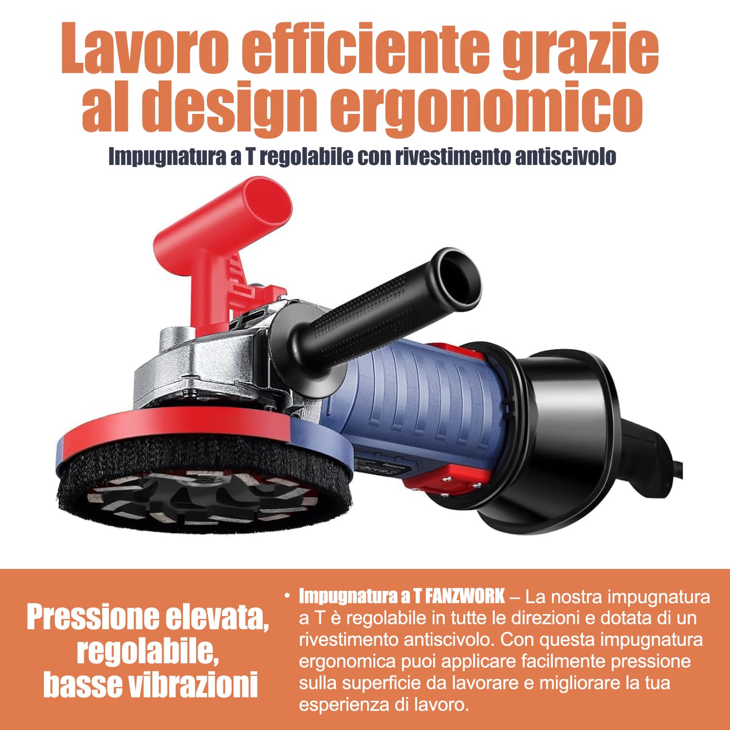 FANZWORK Sander 2100W Ø180mm Completo - Dettaglio