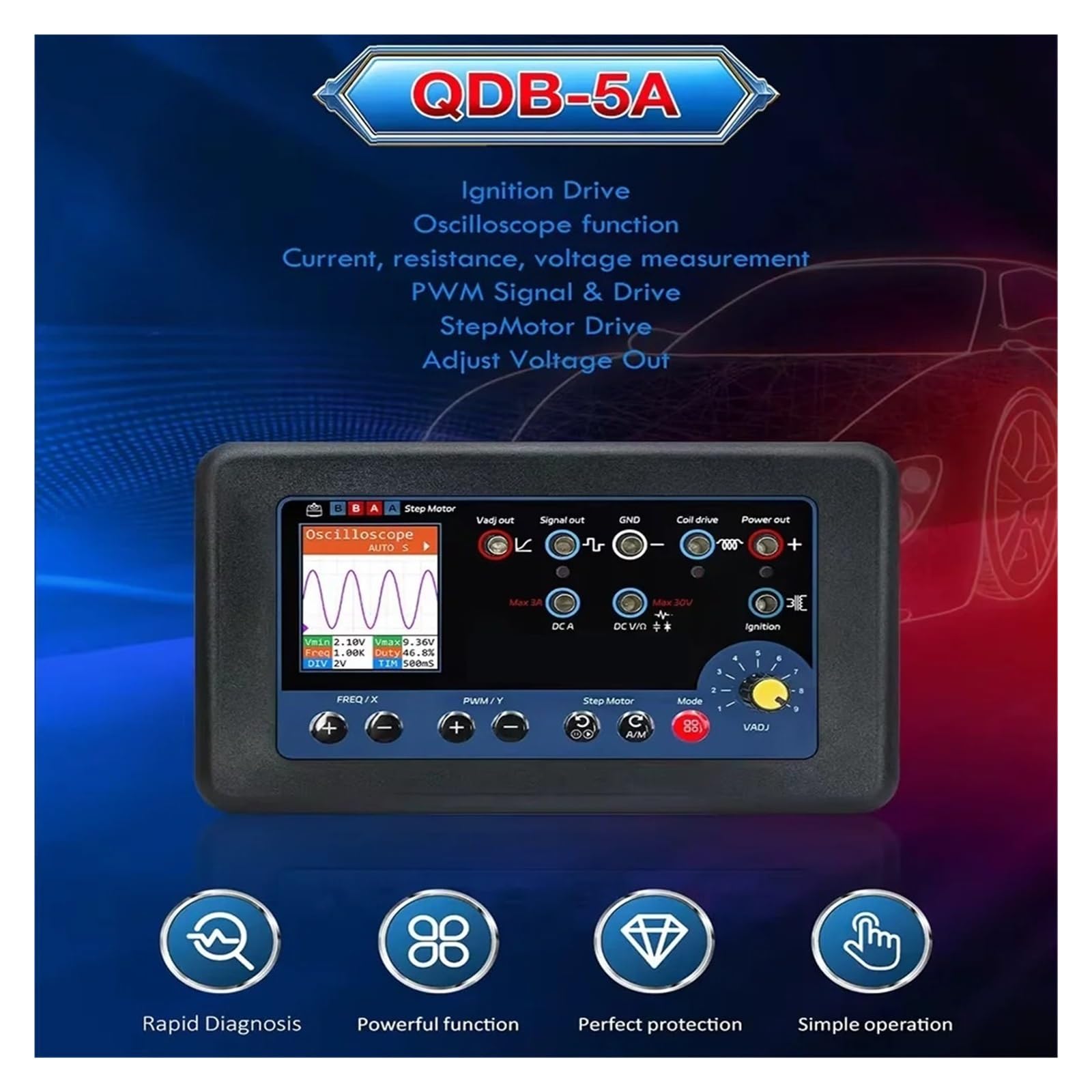 Auto-Sensor-Tester, Oszilloskop-Antrieb, Schrittmotor, Zündspule, Aktuator-Tester, Diagnose-Tools