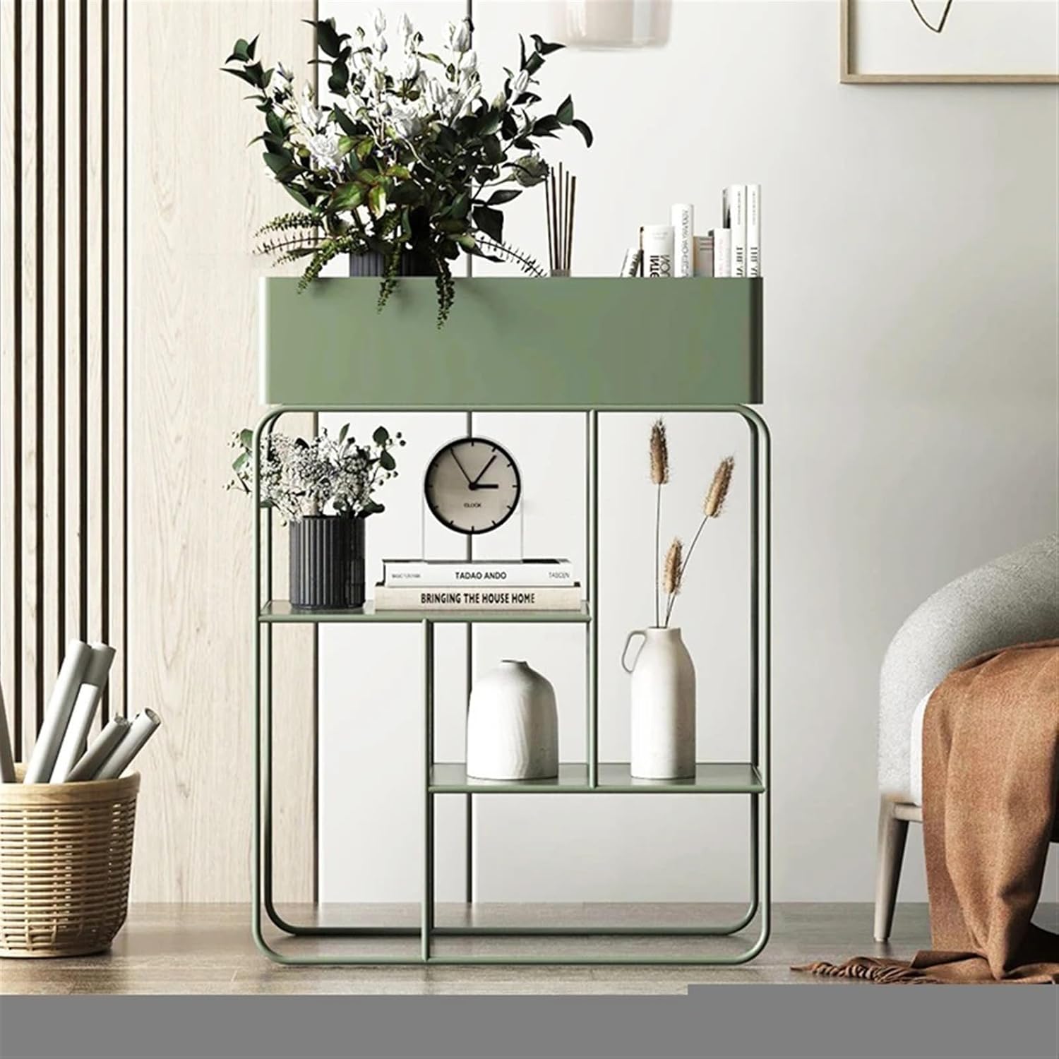 Flower pot stand Modern Minimalist Multi-layer Plant Shelves Indoor Balcony Living Room Floor Stand for Flowers Home Wrought Iron Flowerpot Shelf(Pink)