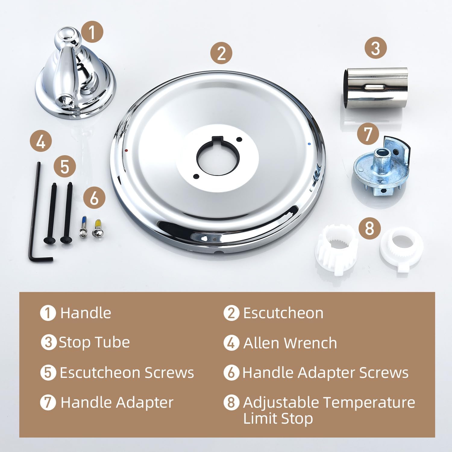 Replacement for Moen T2151 Brantford Posi-Temp Valve Trim Kit, Pressure Balancing Tub and Shower Lever Handle，Chrome