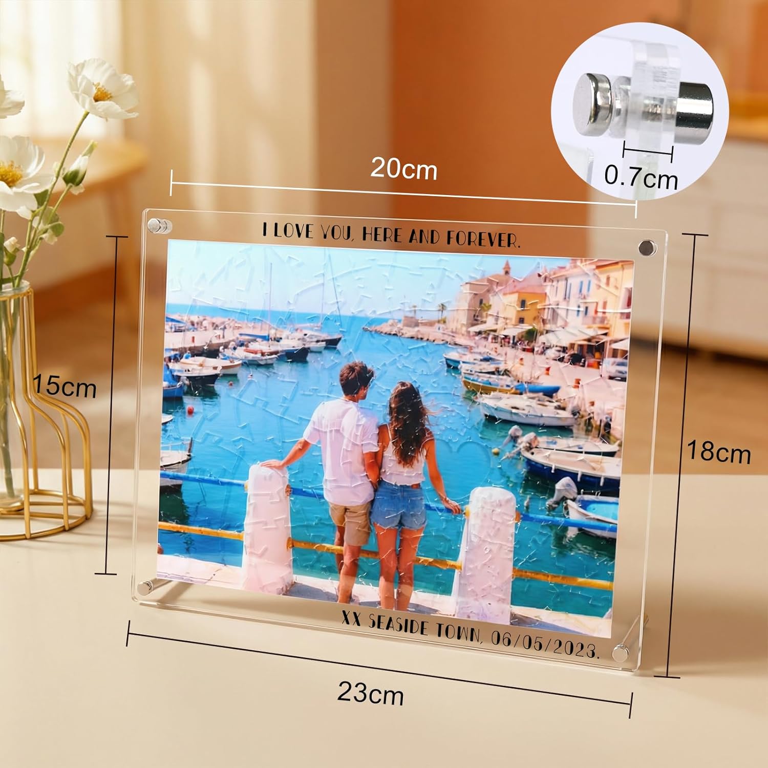 Custom Jigsaw Puzzle, Personalized Puzzle from Photos 146Pieces, Customized Acrylic Puzzle, Personalized Picture Puzzle Gift for Family, Christmas, Wedding, Birthday (146 Pieces)