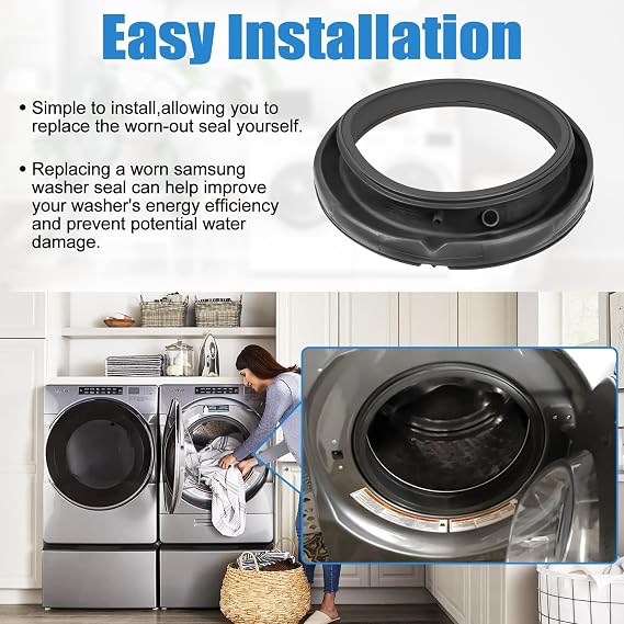 Upgraded W11314648 Washer Door Boot Seal Compatible with Whirlpool Duet Washer Door Seal W10897390 Maytag Front Load Washing Machine Seal Bellow Gasket Parts WFW6620HC0 MHW5630HW0 WFW5620HW0 Door Seal