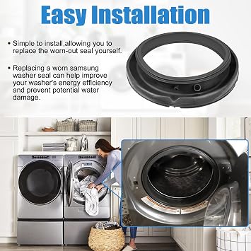 Upgraded W11314648 Washer Door Boot Seal Compatible with Whirlpool Duet Washer Door Seal W10897390 Maytag Front Load Washing Machine Seal Bellow Gasket Parts WFW6620HC0 MHW5630HW0 WFW5620HW0 Door Seal