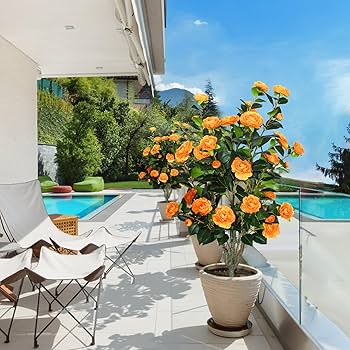 Amazon｜2パック 42インチ 人工椿の木 フェイクフローラルツリー