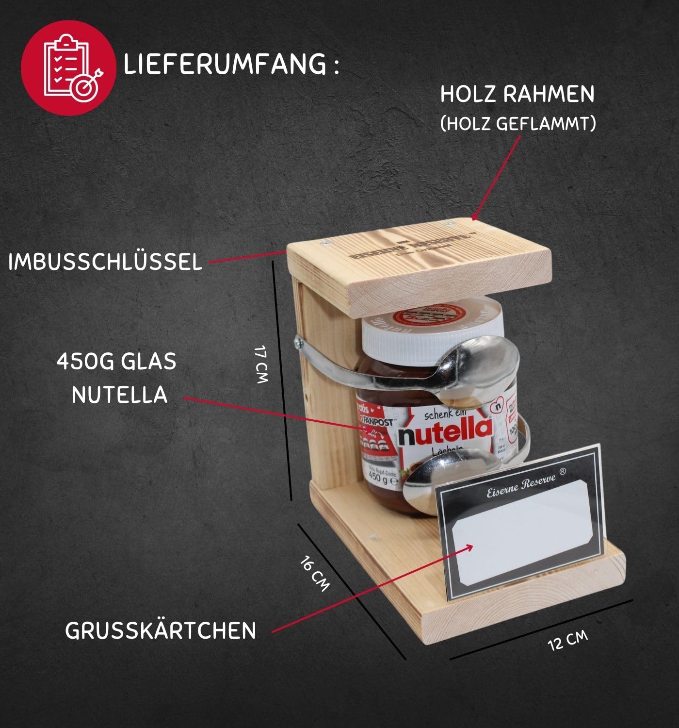 Eiserne Reserve Löffel Nutella Geschenkset 18 Geburtstag für Schokoladen Liebhaber