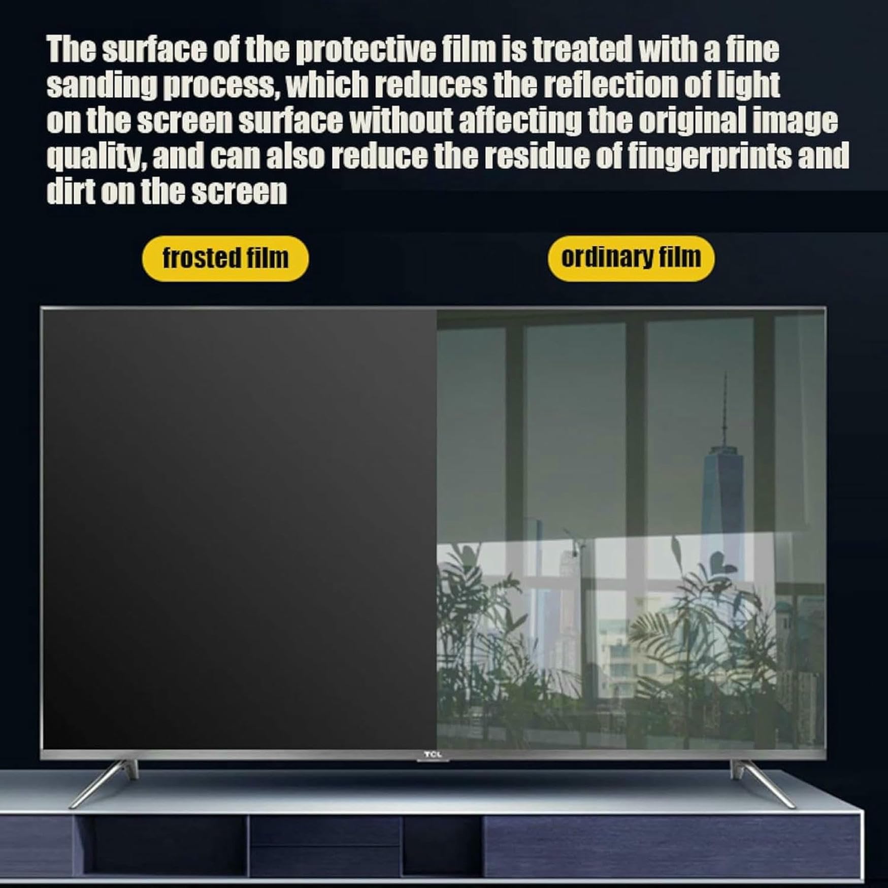 Folia filtrująca ochronna na ekran TV, Przezroczysta osłona ekranu telewizora do monitora LED LCD Smart TV o przekątnej 32–75 cali(55 Inches 1211x682mm)