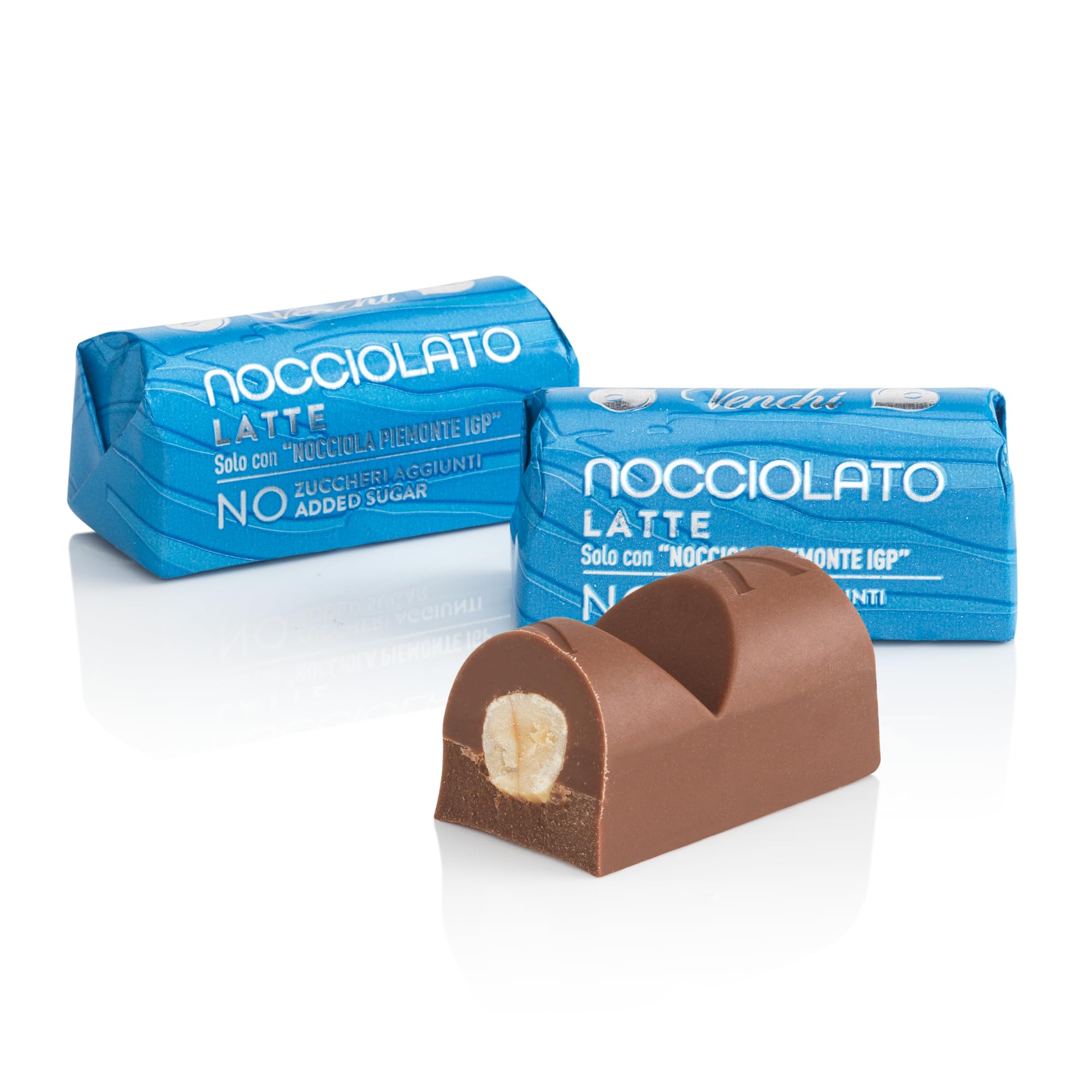 Venchi - NO Added Sugar Milk Hazelnut Ingot, 1 kg - With Whole PGI Piedmont Hazelnut - Gluten Free