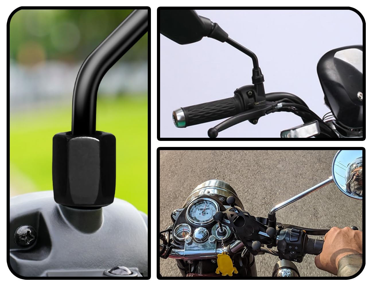 2x M8M8 (LR)) Paire D'adaptateurs De Rétroviseurs Noirs Pour Moto, Vis