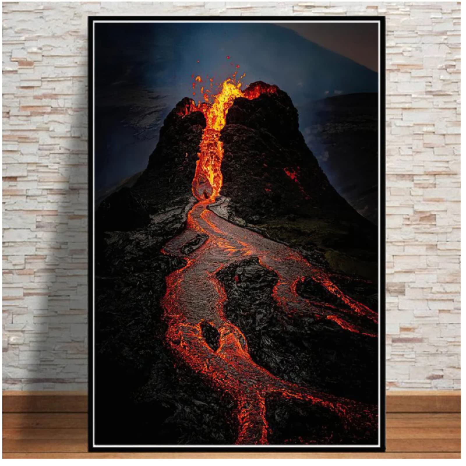 Amazon｜TYBBAG 火山噴火風景キャンバス絵画怒っている自然マグマ