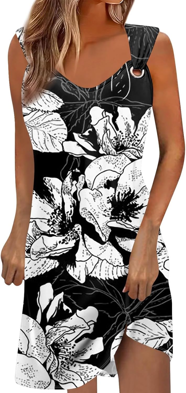 Summer Dress Women's Knee-Length Floral Pattern Kuwait | Ubuy