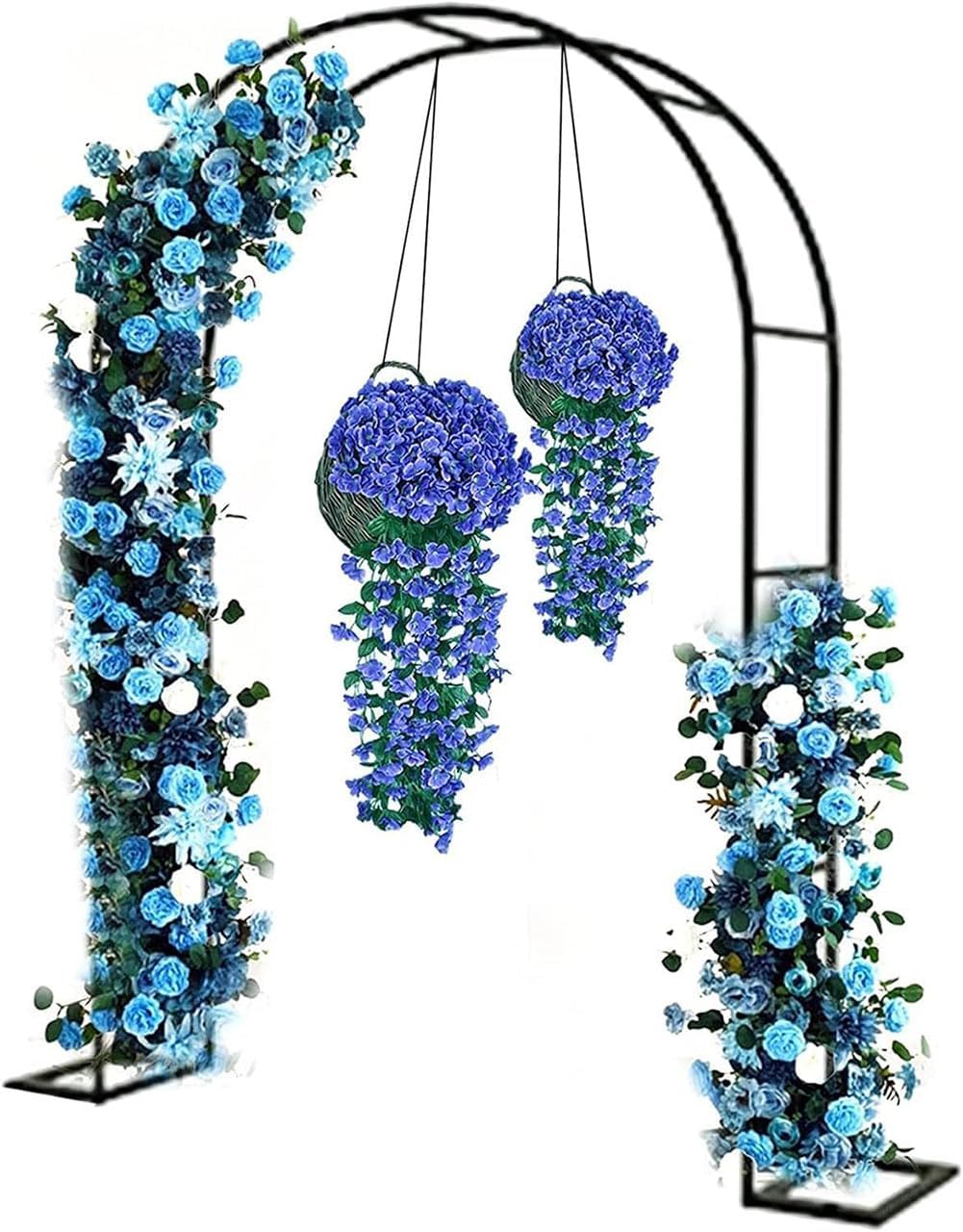 Large Garden Arch, Extra Wide 300/350Cm Garden Arbor Archway, Rose Arch for Roses Climbing Plants Support Black Green White,Black,W1.8M*H2.2M,White,W3.5M*H2.2M