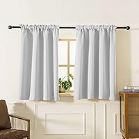 Vista 13 de Pickluc Cortinas de Cocina Café de 36 Pulgadas de Largo 2 Paneles, Cortinas de Nivel Opacas con Bolsillo para Barra, Cortina Corta Opaca