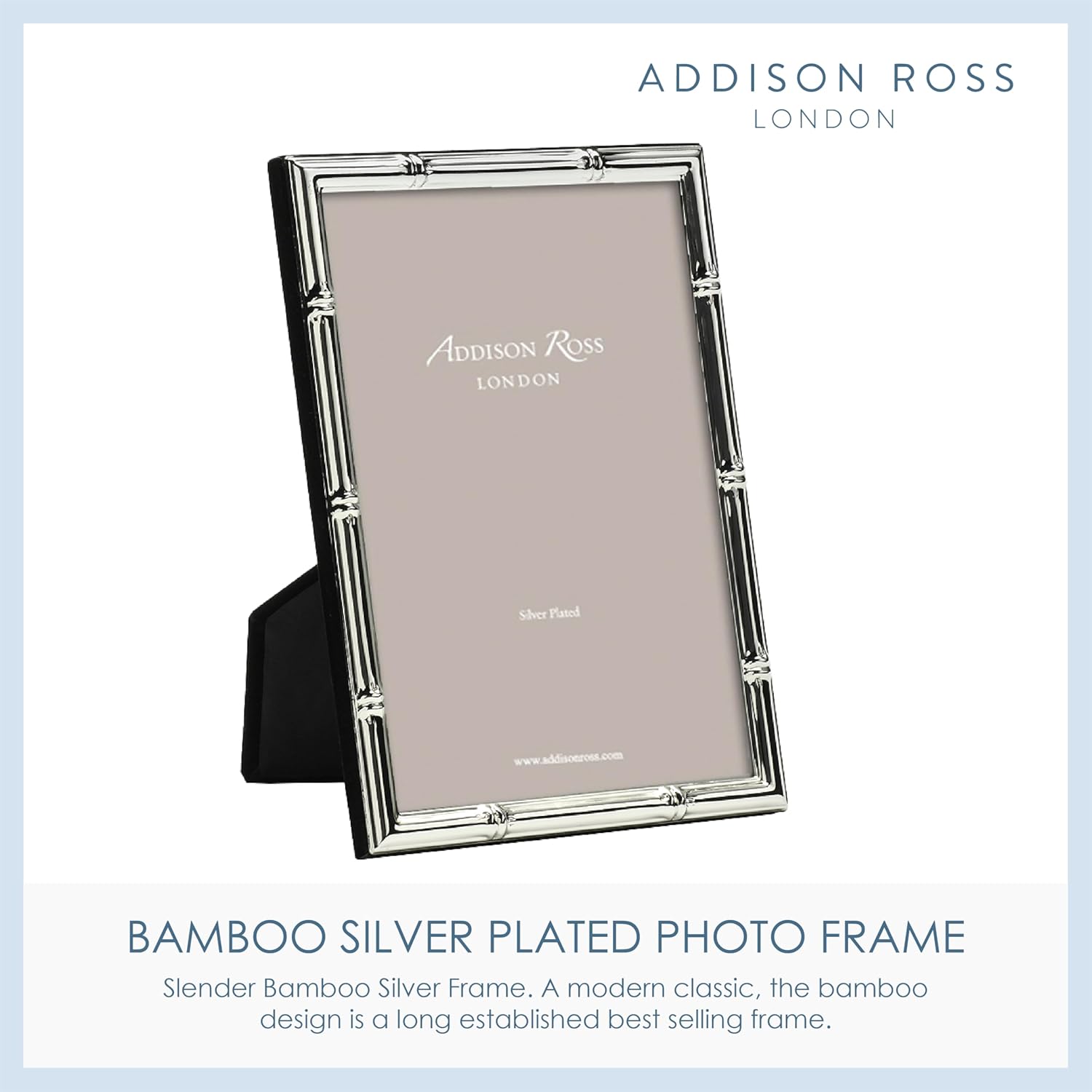 Addison Ross, Photo Frame, 4x6, Silver Plate Bamboo, 4 x 6 Inches
