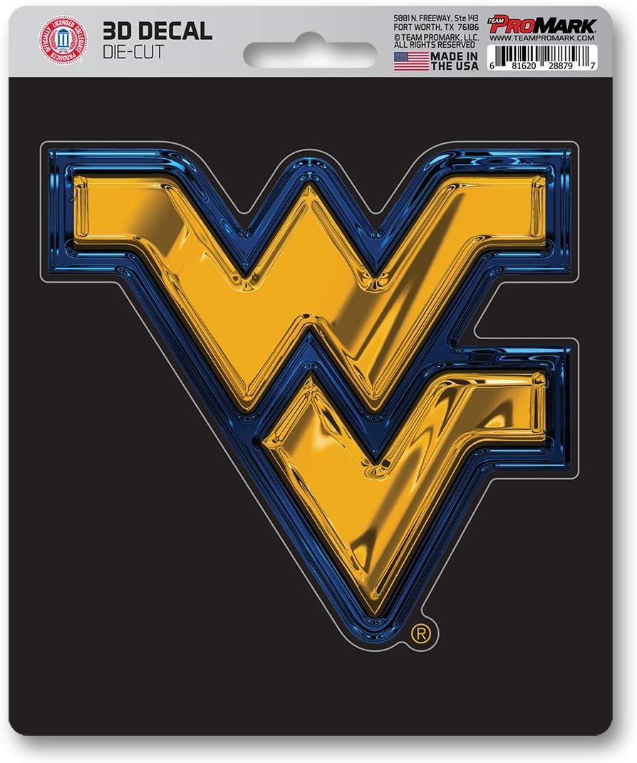 FANMATS 62846 West Virginia Mountaineers 3D Decal Sticker