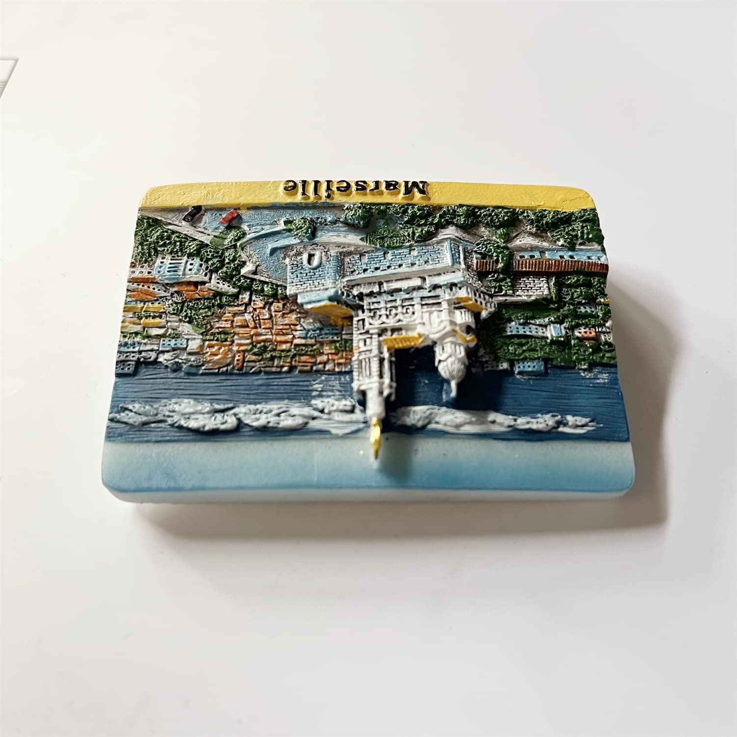 Aimant Frigo 3D Marseille - Souvenir Résine Fait Main (7x5cm) - Déco Cuisine France