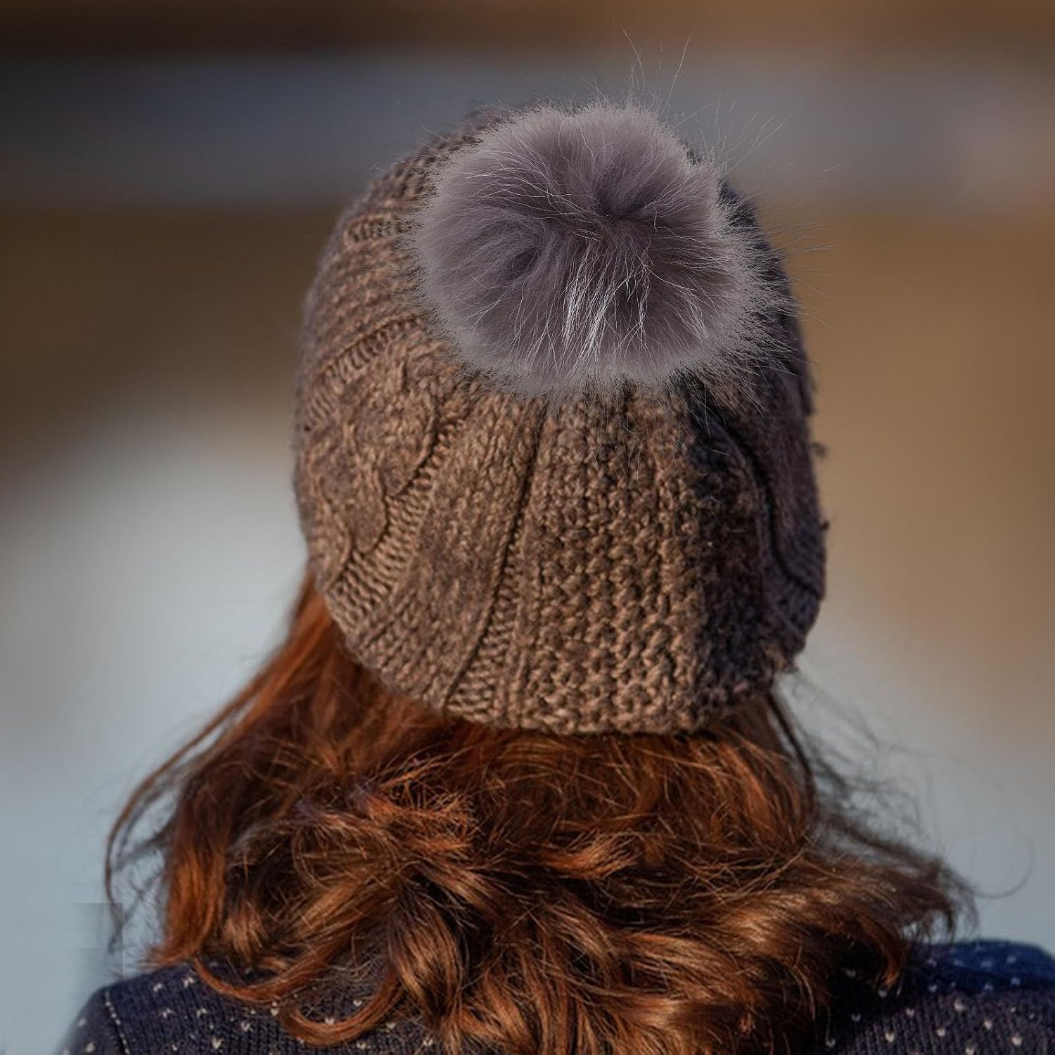 SWOOMEY Large Faux Fur Pom Pom Ball for Hats and Bags Soft and Lightweight for DIY Projects and Crafting Accessories