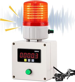 Industrial Cycle Timing Siren Alarm 0-105dB Single Sound and Light Alarm with Timer (AC110V, Green, 1 Unit)